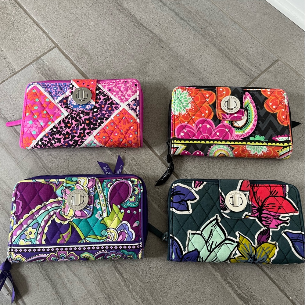 4 Vera Bradley Turnlock Wallets